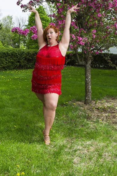 재미 있는 여자 댄서 — 스톡 사진