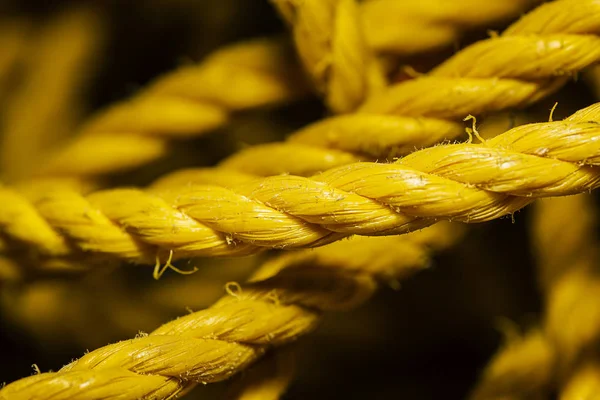 Small yellow nylon rope — Stock Photo, Image