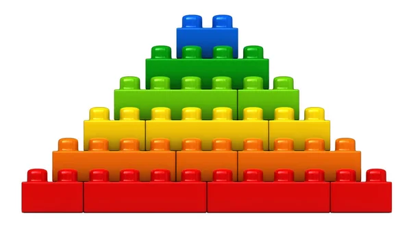 Abstracte pyramide van plastic bouwstenen — Stockfoto
