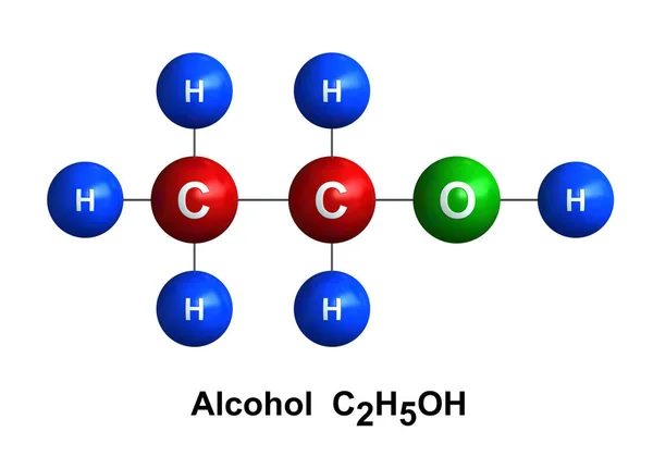 3 d resa della struttura molecolare dell'alcol — Foto Stock