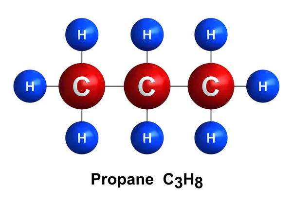 3d render of molecular structure of propane — Stock Photo, Image