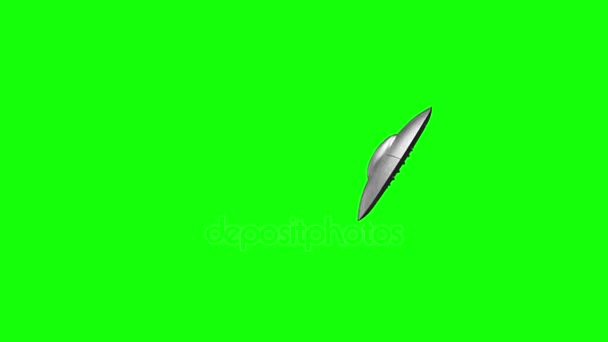 Platillos voladores en pantalla verde — Vídeos de Stock