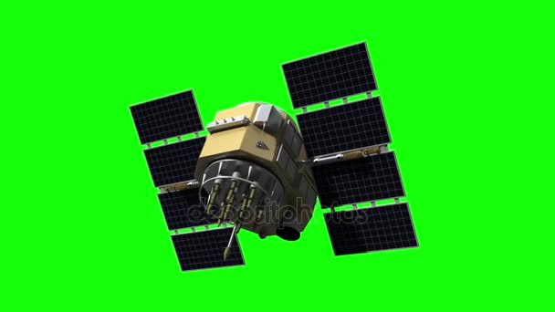 在绿色屏幕上的 Gps 卫星 — 图库视频影像