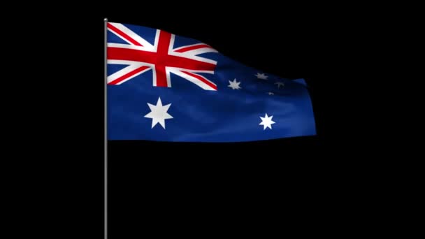 Australische vlag met alpha matte zwaaien — Stockvideo