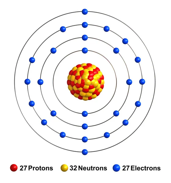 3D-Darstellung der Atomstruktur von Kobalt — Stockfoto