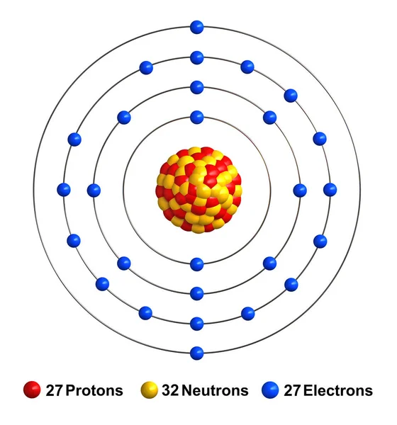 3D καθιστούν atom δομής του κοβαλτίου — Φωτογραφία Αρχείου