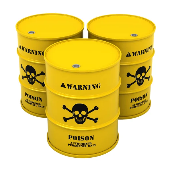 Barrels with poisonous substance — Stock Photo, Image