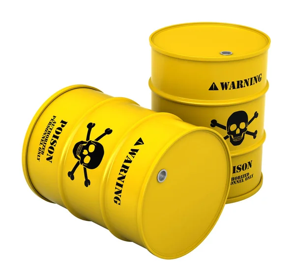 Barrels with poisonous substance — Stock Photo, Image