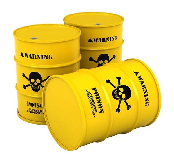 Barrels with poisonous substance — Stock Photo, Image