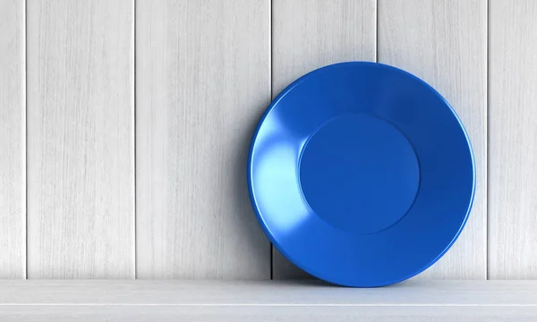 3d render of blue plate — Stock Photo, Image