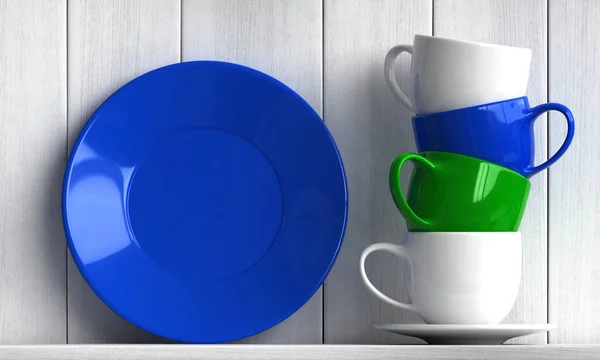 咖啡的杯子和盘子 — 图库照片