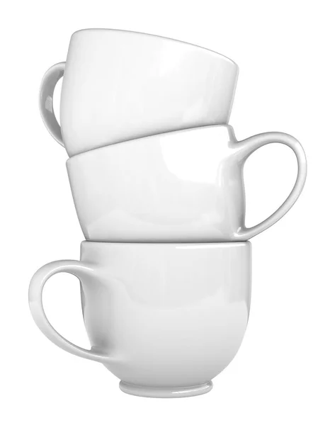 Weiße Kaffeetassen — Stockfoto