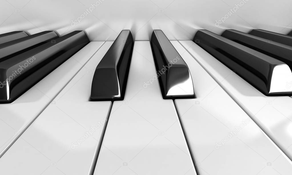 3d render of piano keys 