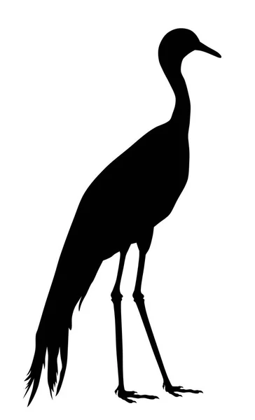 Blue crane silhouette — Stock Vector