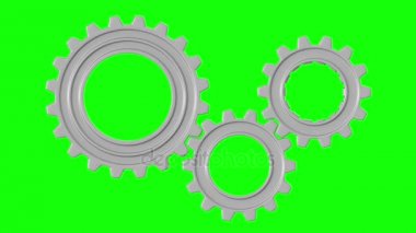 Yeşil ekranda dönen Dişliler