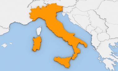 3D render Italia soyut Haritası