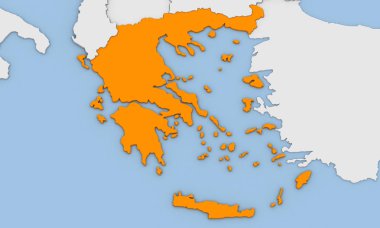 3D render soyut Yunanistan Haritası