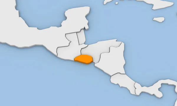 3D καθιστούν αφηρημένη χάρτη του Ελ Σαλβαδόρ — Φωτογραφία Αρχείου