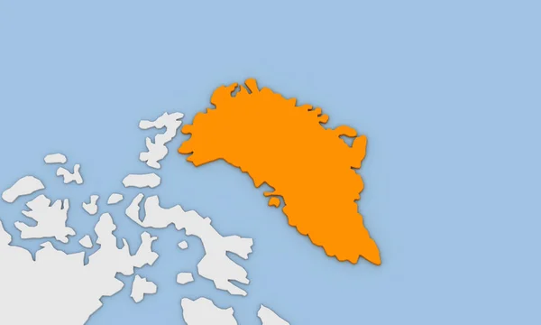 3d renderização de mapa abstrato da Groenlândia — Fotografia de Stock