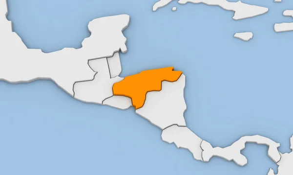 3d representación del mapa abstracto de Honduras — Foto de Stock