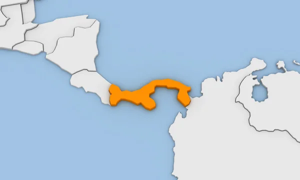 3D καθιστούν αφηρημένη χάρτη του Παναμά — Φωτογραφία Αρχείου
