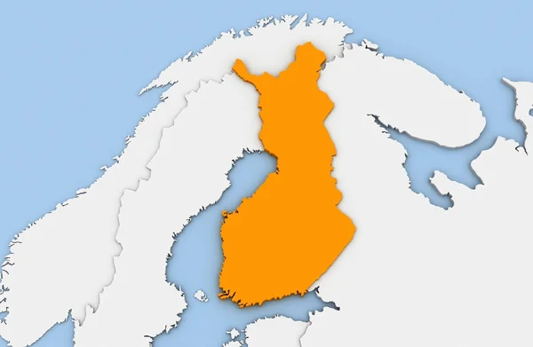 3d renderização de mapa abstrato da Finlândia — Fotografia de Stock