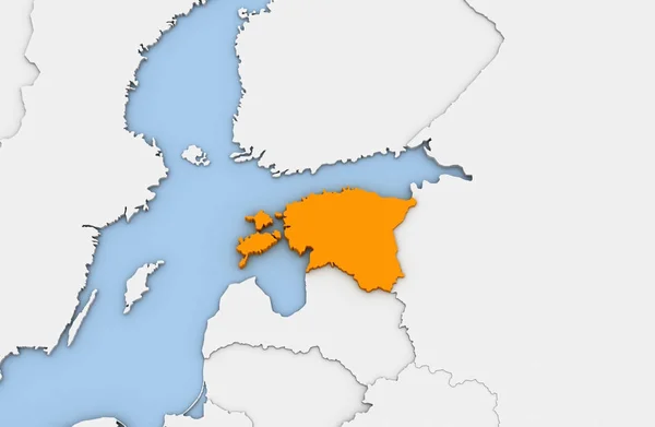 3D καθιστούν αφηρημένη Χάρτης της Εσθονίας — Φωτογραφία Αρχείου