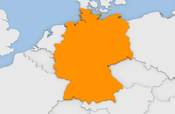 Odwzorowania 3D Abstrakcja mapy Niemiec — Zdjęcie stockowe