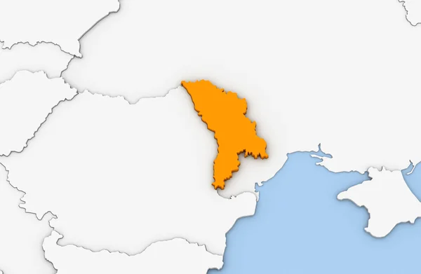 3D рендеринг абстрактной карты Молдовы — стоковое фото