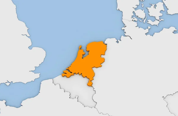 3D render van abstracte kaart van Nederland — Stockfoto