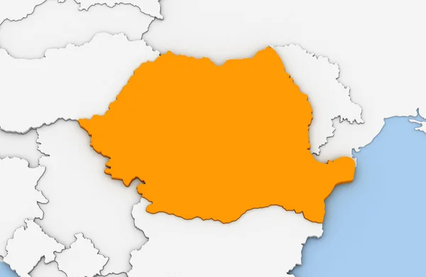 3D καθιστούν αφηρημένη χάρτη της Ρουμανίας — Φωτογραφία Αρχείου
