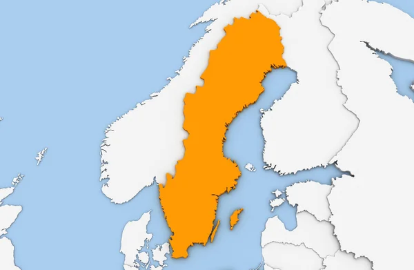 3D καθιστούν αφηρημένη χάρτη της Σουηδίας — Φωτογραφία Αρχείου