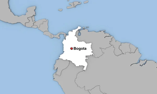 Abstracte 3d render van kaart van Colombia — Stockfoto