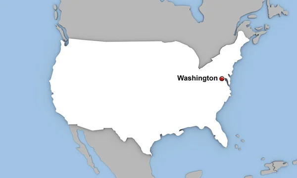 Абстрактный трехмерный рендер карты США — стоковое фото