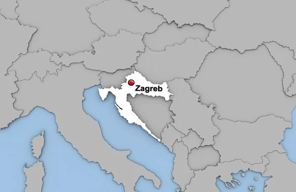 Αφηρημένη 3d καθιστούν χάρτη της Κροατίας — Φωτογραφία Αρχείου