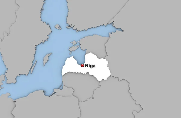Αφηρημένη 3d καθιστούν χάρτη της Λετονίας — Φωτογραφία Αρχείου