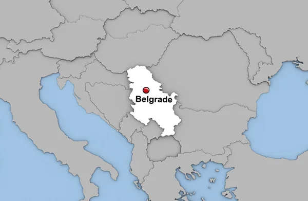 Abstracte 3d render van kaart van Servië — Stockfoto