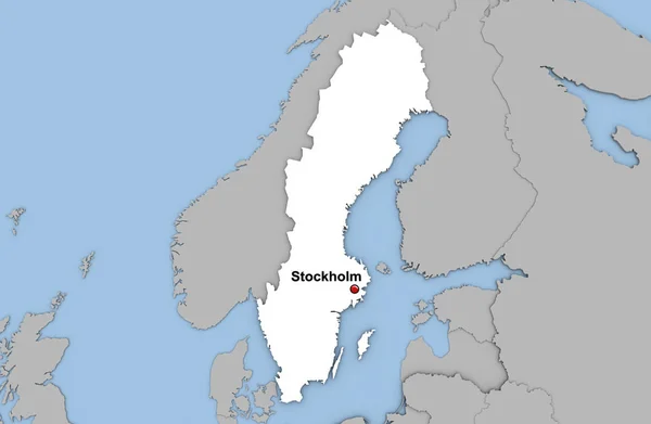 Abstracte 3d render van de kaart van Zweden — Stockfoto