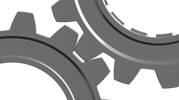 3d renderização de engrenagens metálicas — Fotografia de Stock