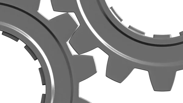 3D render metalic kugghjul — Stockfoto