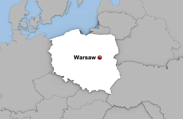 Абстрактный трехмерный рендер карты Польши — стоковое фото