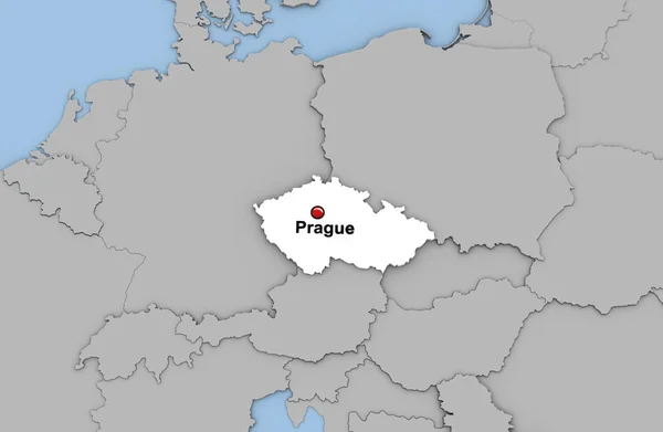Абстрактный трехмерный рендеринг карты Чехии — стоковое фото