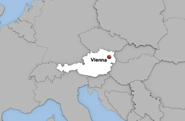 Abstracte 3d render van de kaart van Oostenrijk — Stockfoto