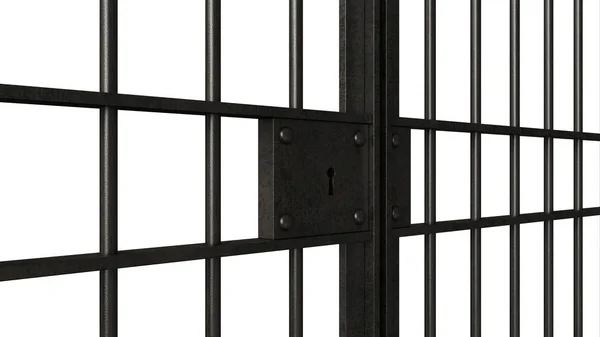 Металеві в'язниці бари — стокове фото