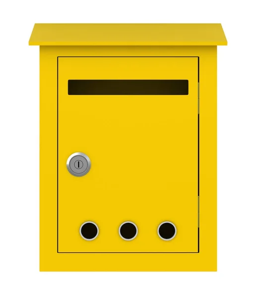 Yellow post box — Stock Photo, Image