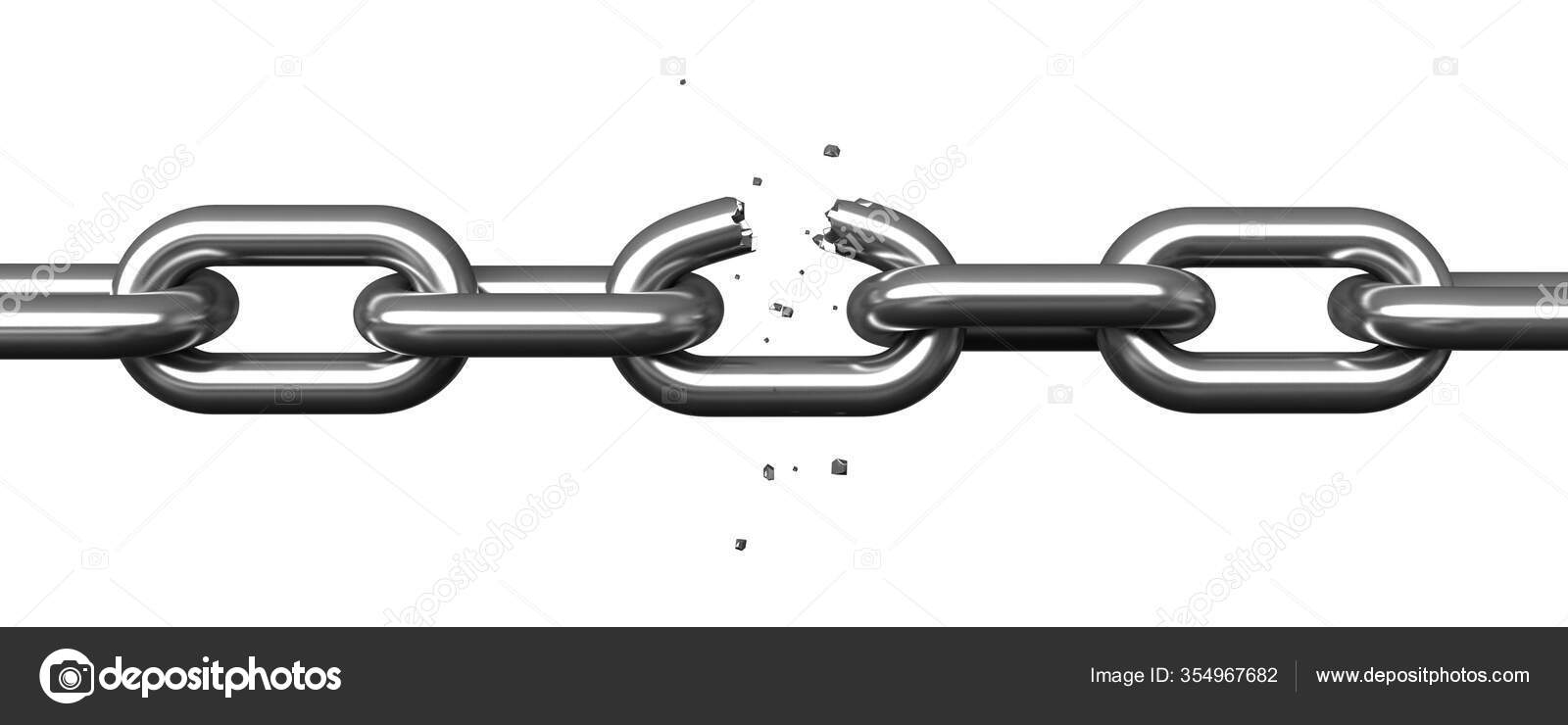 Render Breaking Chains Isolated White Background Stock Photo by ©oorka5