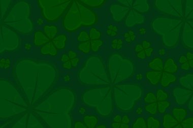 Cartoon abstract clover background in green collor clipart