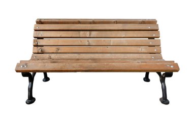 Beyaz arka plan üzerinde izole ahşap Bank