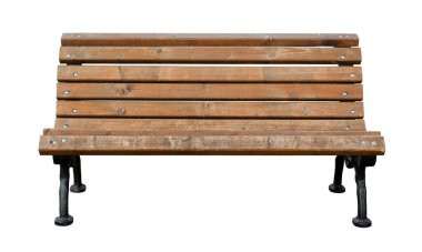 Beyaz arka plan üzerinde izole ahşap Bank