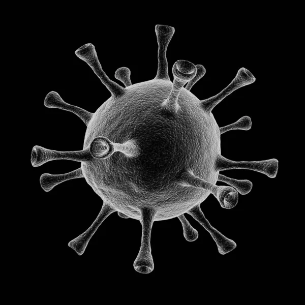 Rendering Coronavirus Isolato Sfondo Nero — Foto Stock